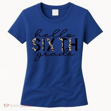 Hello Sixth Grade Leopard 6Th Grade Gift Back To School Gift Women's T-Shirt
