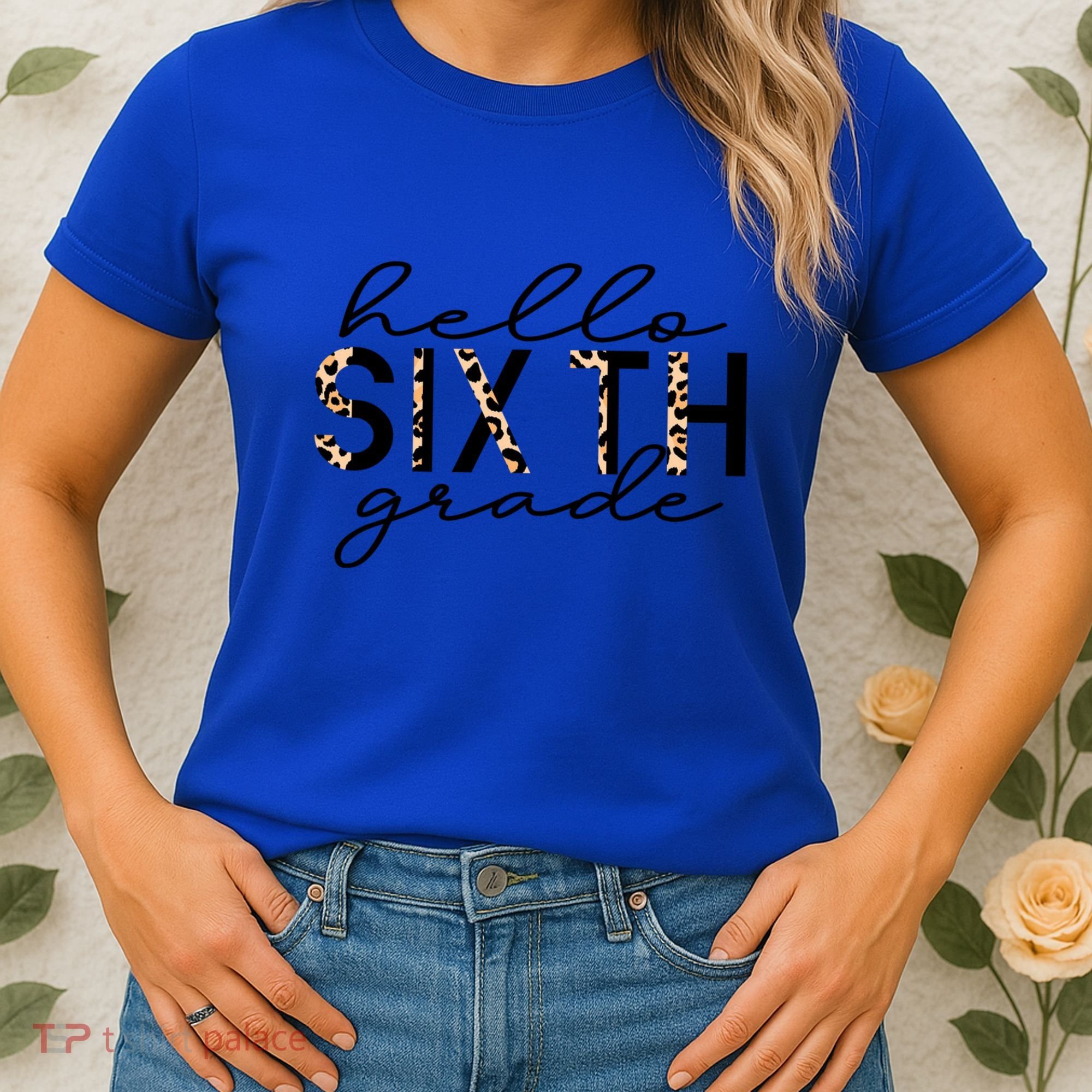 Hello Sixth Grade Leopard 6Th Grade Gift Back To School Gift Women's T-Shirt
