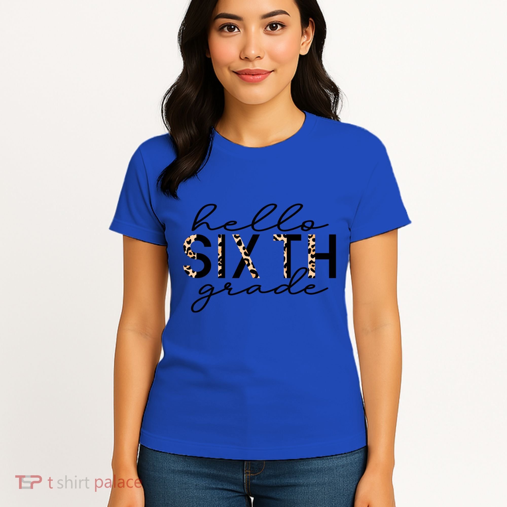 Hello Sixth Grade Leopard 6Th Grade Gift Back To School Gift Women's T-Shirt