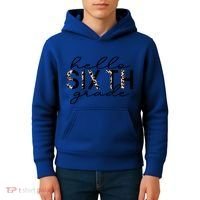 Hello Sixth Grade Leopard 6Th Grade Gift Back To School Gift Kids Hoodie thumb 4
