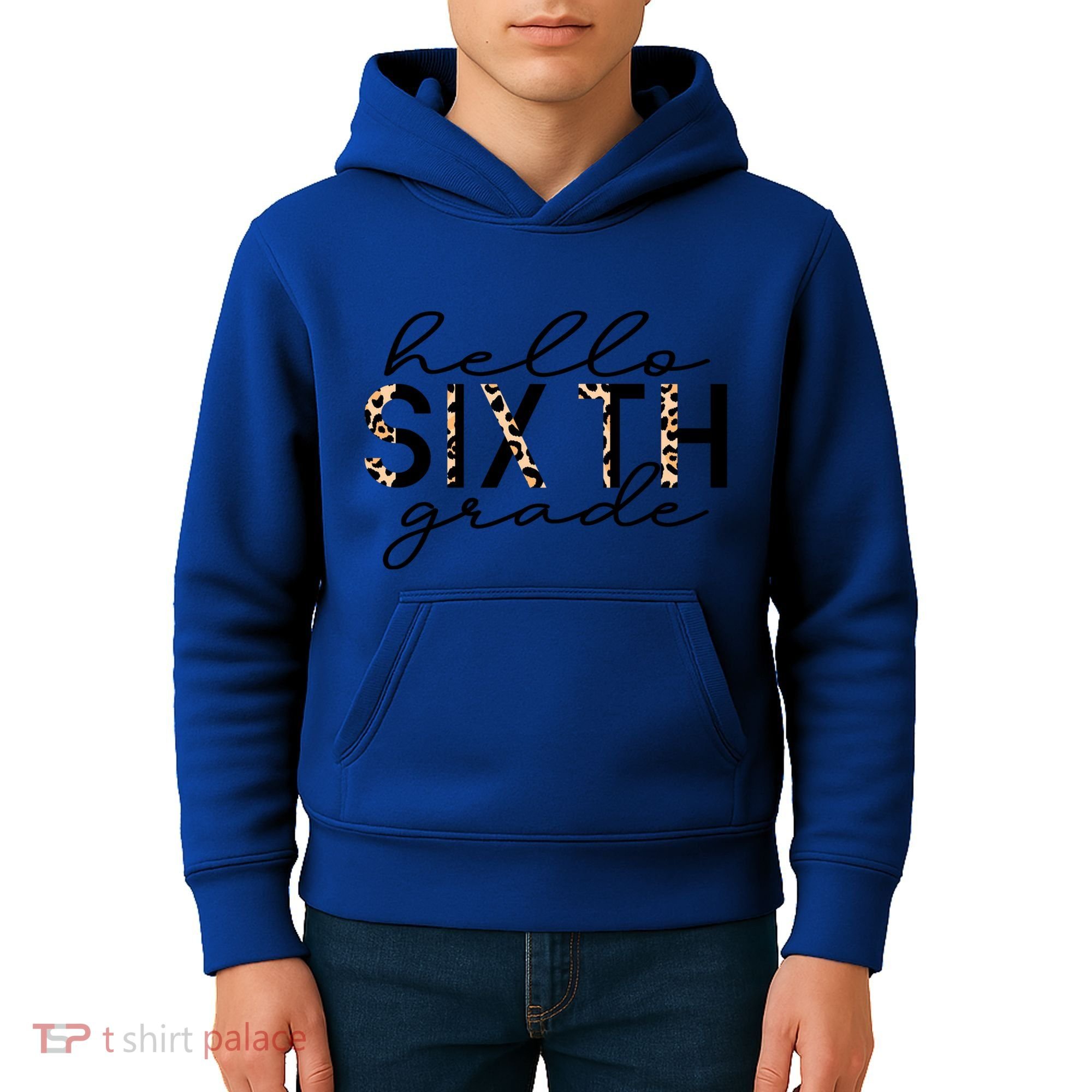 Hello Sixth Grade Leopard 6Th Grade Gift Back To School Gift Kids Hoodie