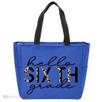 Hello Sixth Grade Leopard 6Th Grade Gift Back To School Gift Tote Bag thumb 0