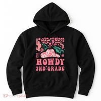 Howdy Second Grade Western Cowgirls 2nd Grade Squad Teacher Hoodie thumb 0