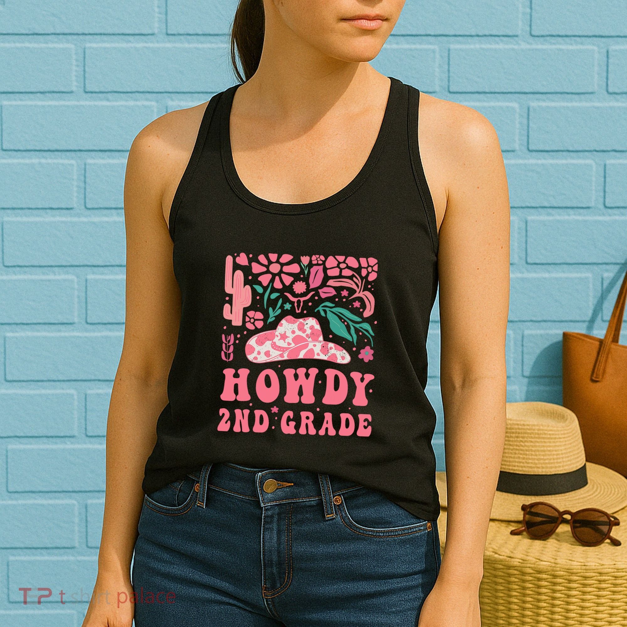 Howdy Second Grade Western Cowgirls 2nd Grade Squad Teacher Women's Tank Top