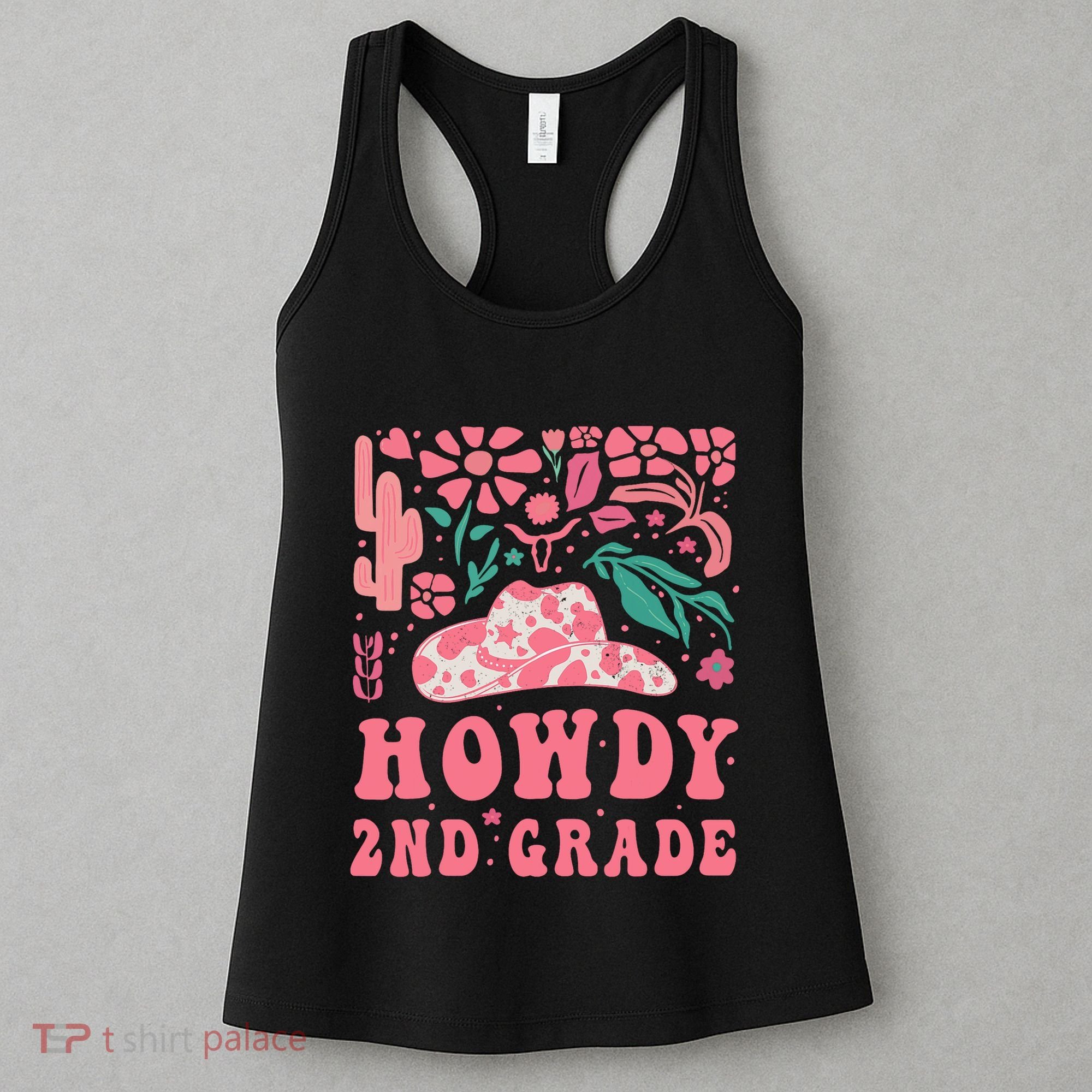 Howdy Second Grade Western Cowgirls 2nd Grade Squad Teacher Women's Tank Top