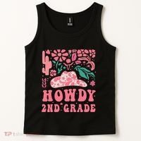 Howdy Second Grade Western Cowgirls 2nd Grade Squad Teacher Tank Top thumb 2