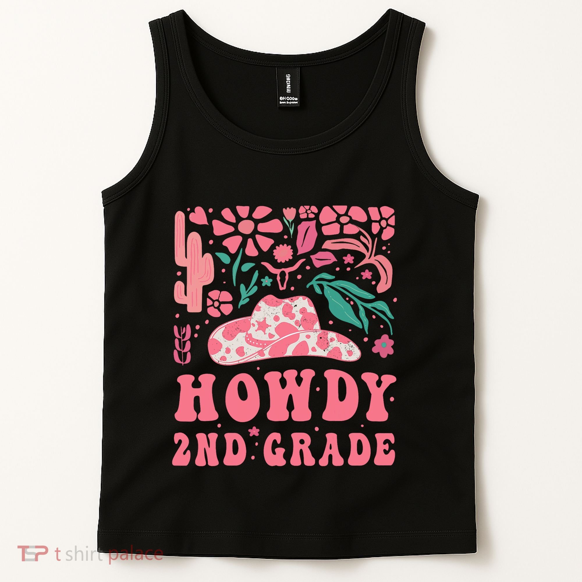 Howdy Second Grade Western Cowgirls 2nd Grade Squad Teacher Tank Top