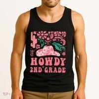 Howdy Second Grade Western Cowgirls 2nd Grade Squad Teacher Tank Top thumb 3