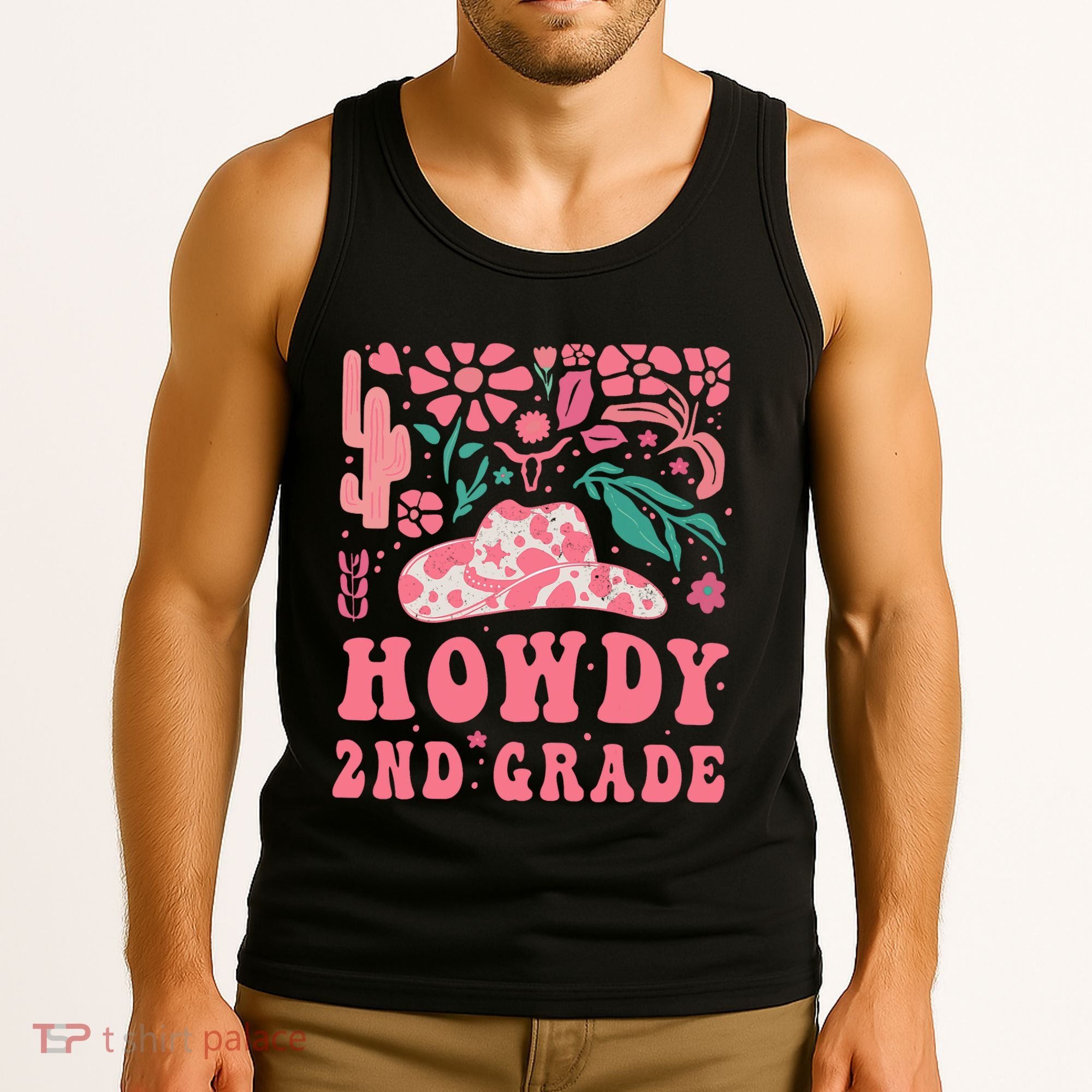 Howdy Second Grade Western Cowgirls 2nd Grade Squad Teacher Tank Top