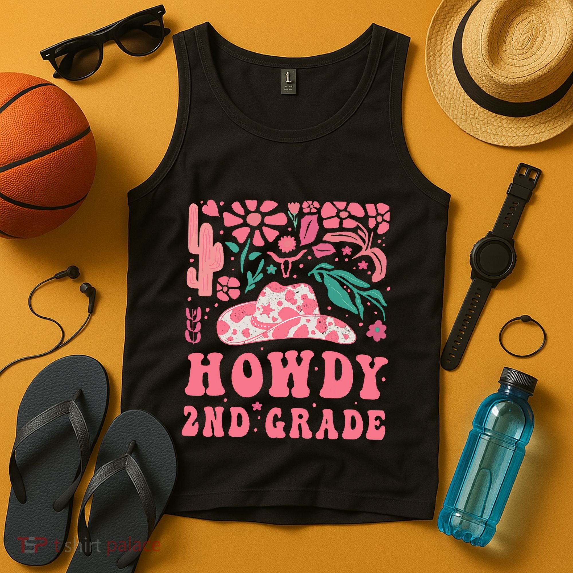 Howdy Second Grade Western Cowgirls 2nd Grade Squad Teacher Tank Top