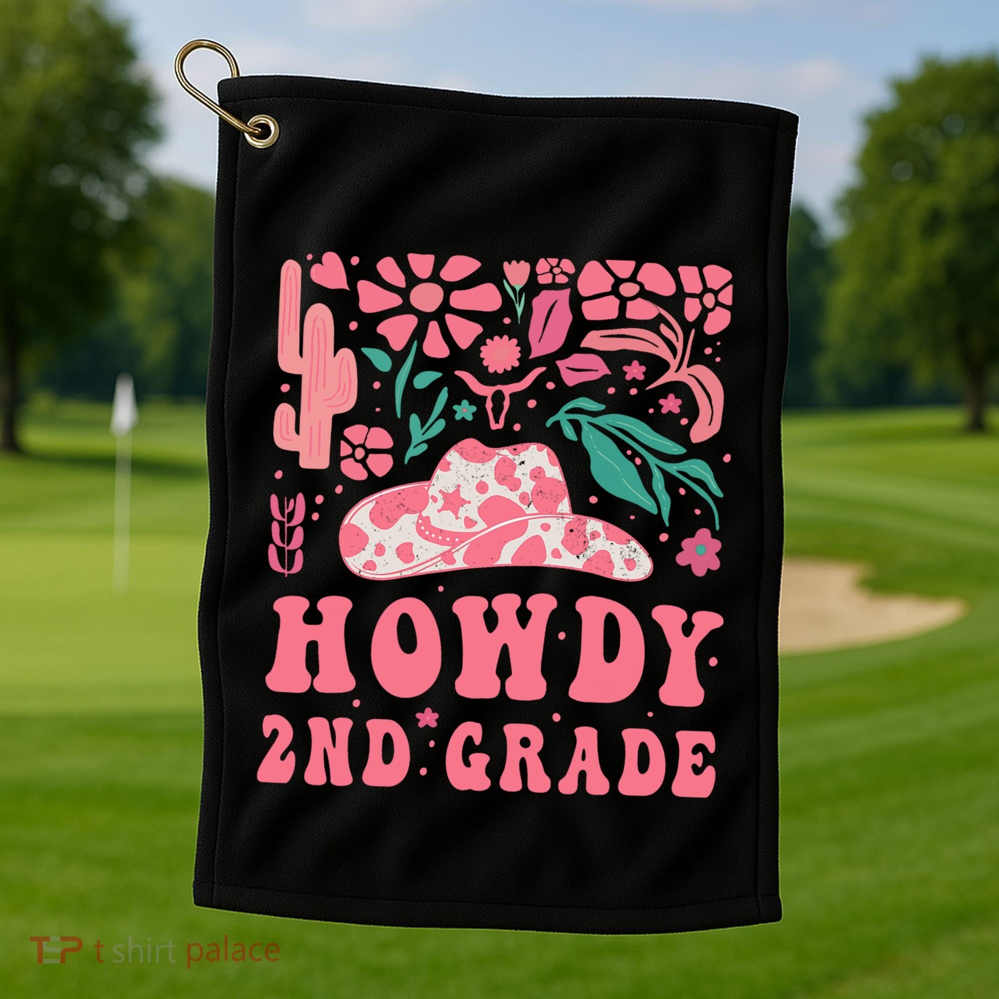 Howdy Second Grade Western Cowgirls 2nd Grade Squad Teacher Golf Towel
