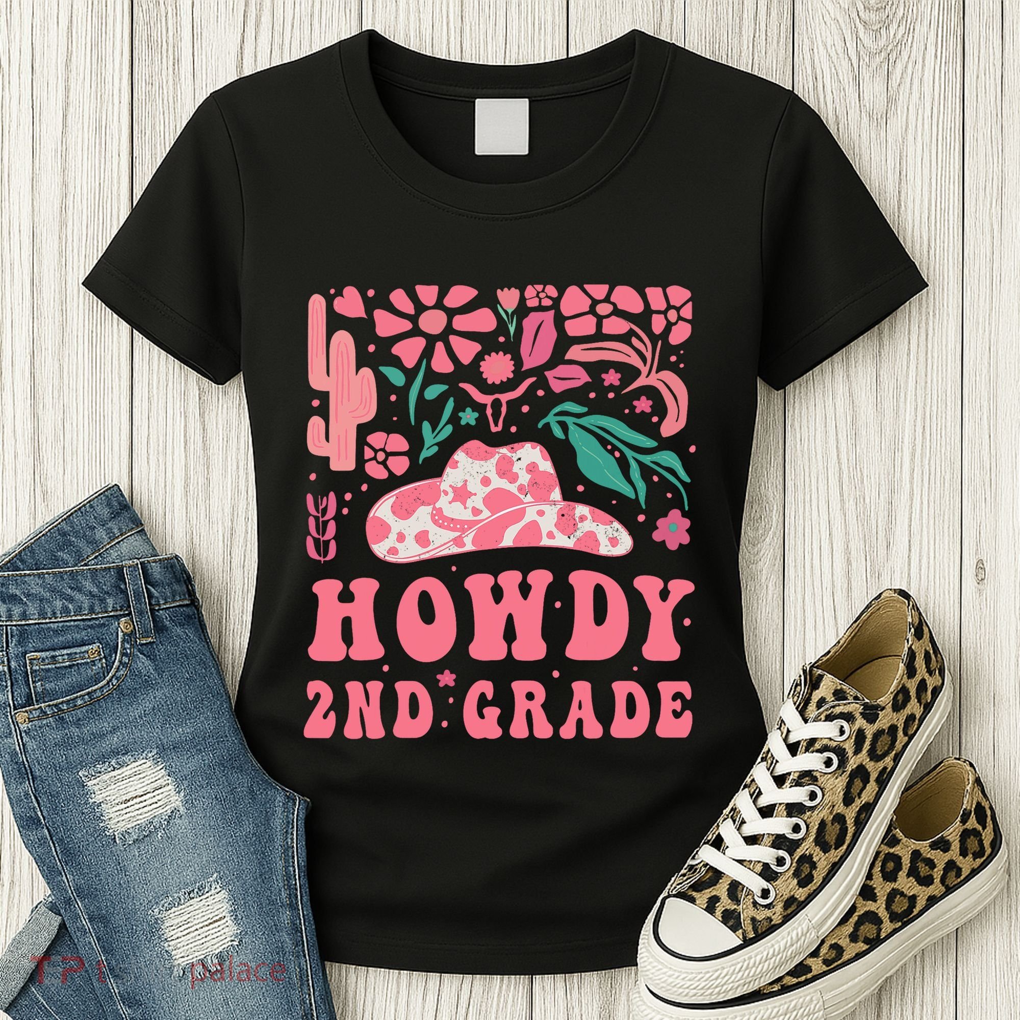 Howdy Second Grade Western Cowgirls 2nd Grade Squad Teacher Women's T-Shirt