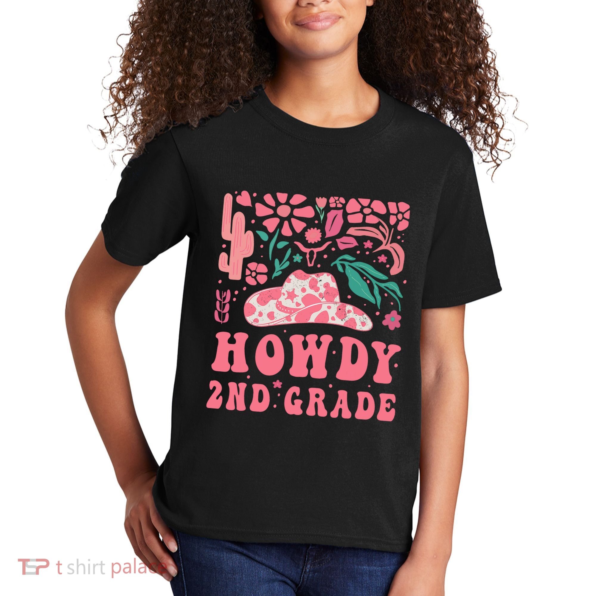 Howdy Second Grade Western Cowgirls 2nd Grade Squad Teacher Kids T-Shirt