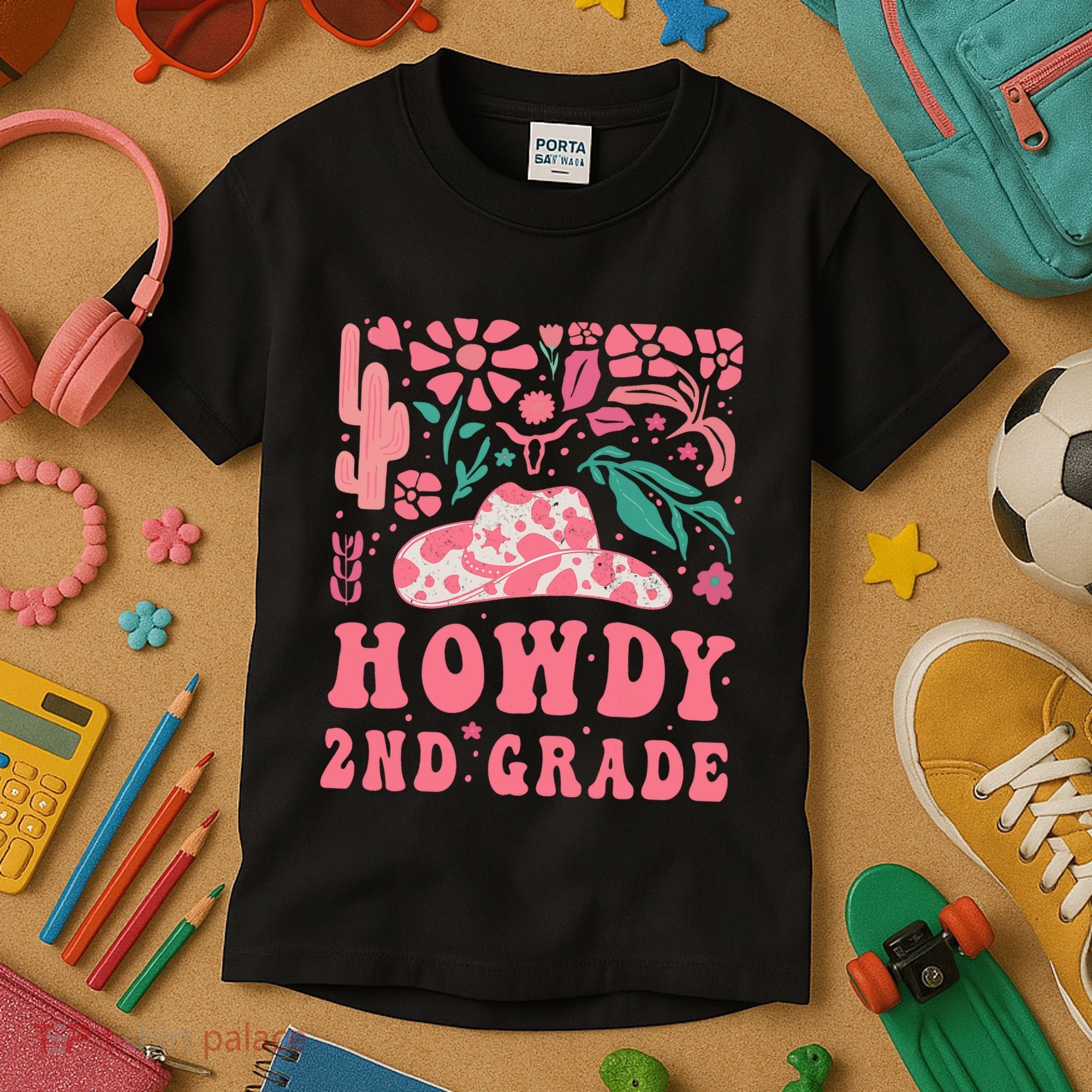 Howdy Second Grade Western Cowgirls 2nd Grade Squad Teacher Kids T-Shirt