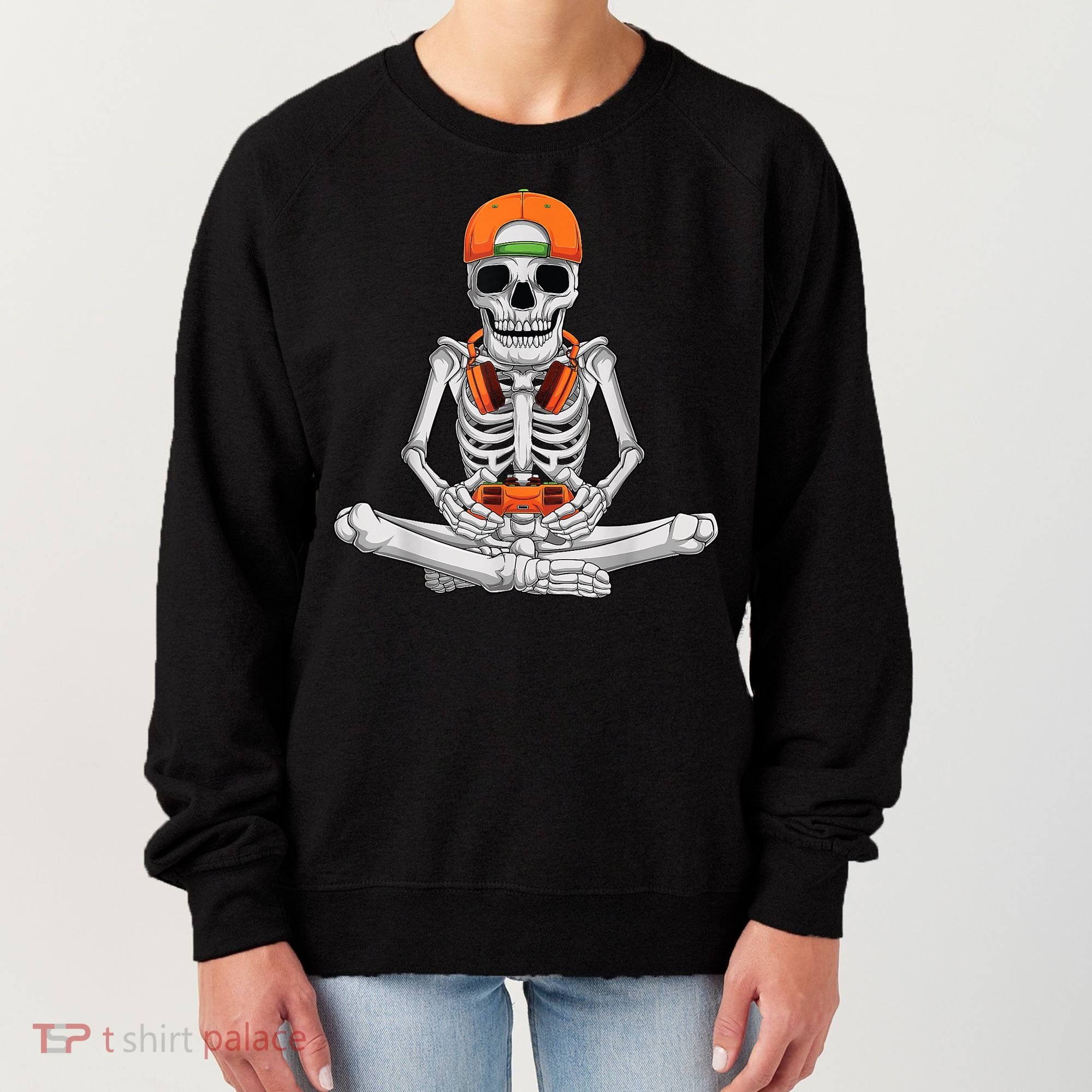 Halloween Skeleton Gamer Video Gaming Boys Women's Sweatshirt