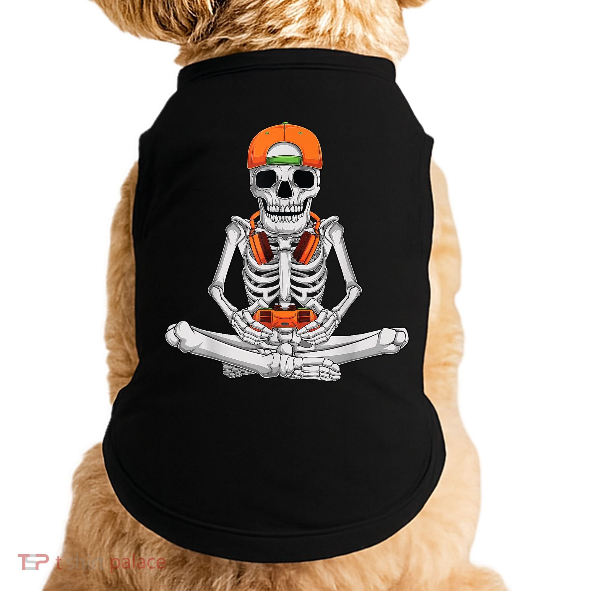 Halloween Skeleton Gamer Video Gaming Boys Doggie Tank