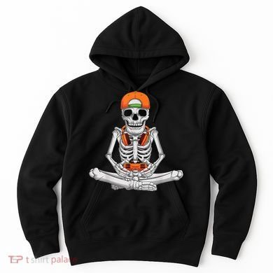 Halloween Skeleton Gamer Video Gaming Boys Hoodie