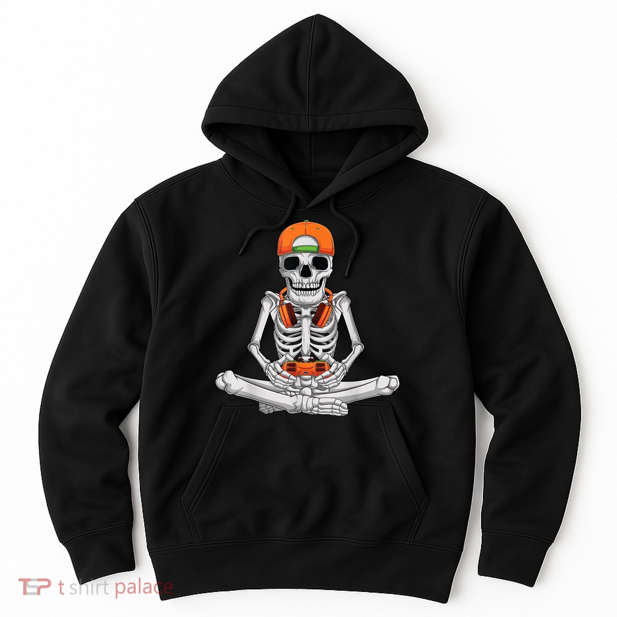 Halloween Skeleton Gamer Video Gaming Boys Hoodie