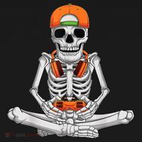 Halloween Skeleton Gamer Video Gaming Boys Long Sleeve Shirt thumb 2