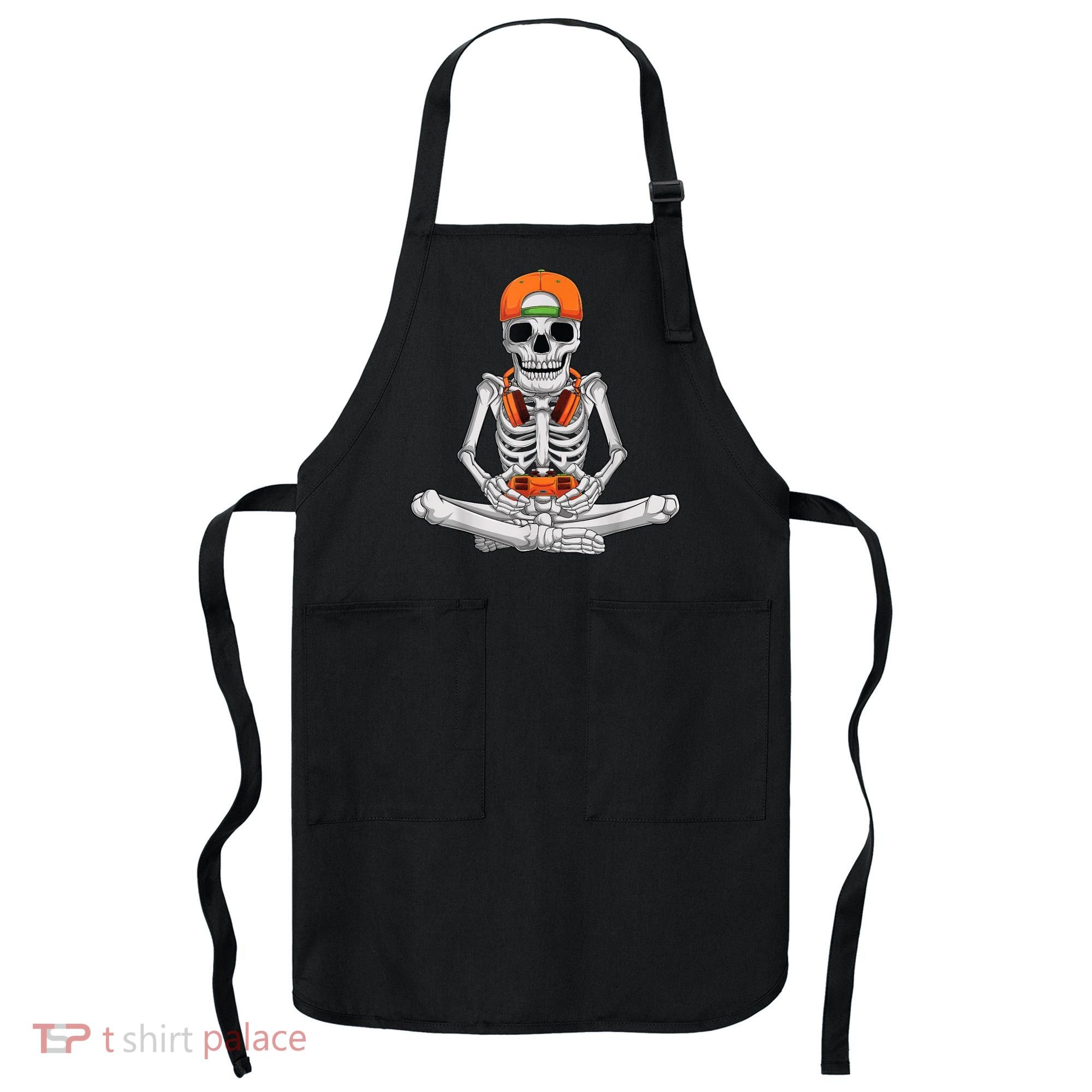 Halloween Skeleton Gamer Video Gaming Boys Apron