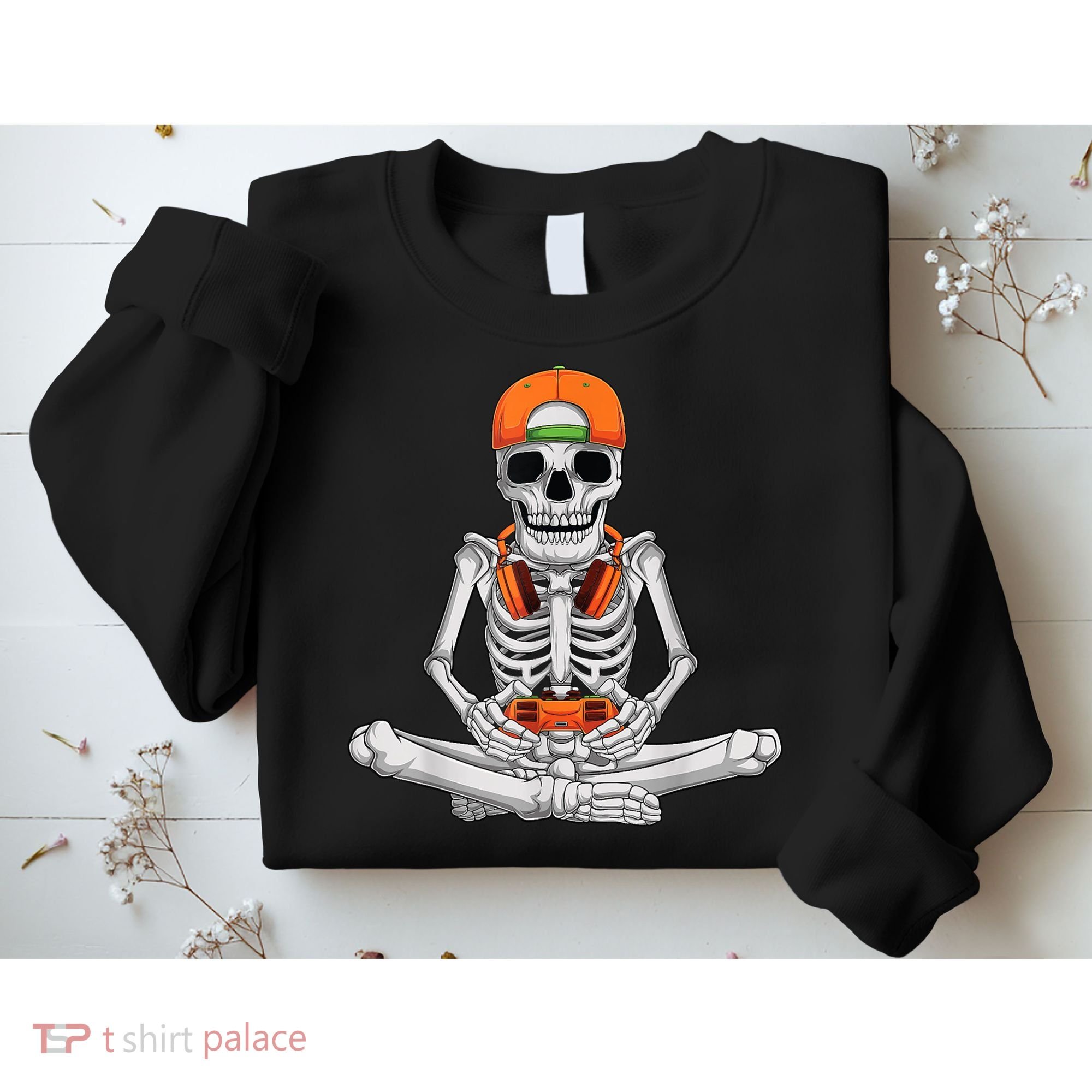 Halloween Skeleton Gamer Video Gaming Boys Sweatshirt