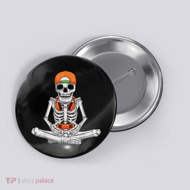 Halloween Skeleton Gamer Video Gaming Boys Button