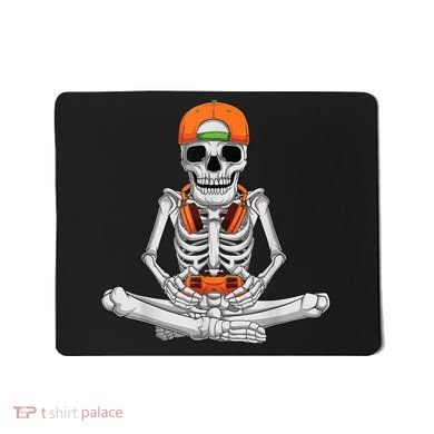 Halloween Skeleton Gamer Video Gaming Boys Mousepad