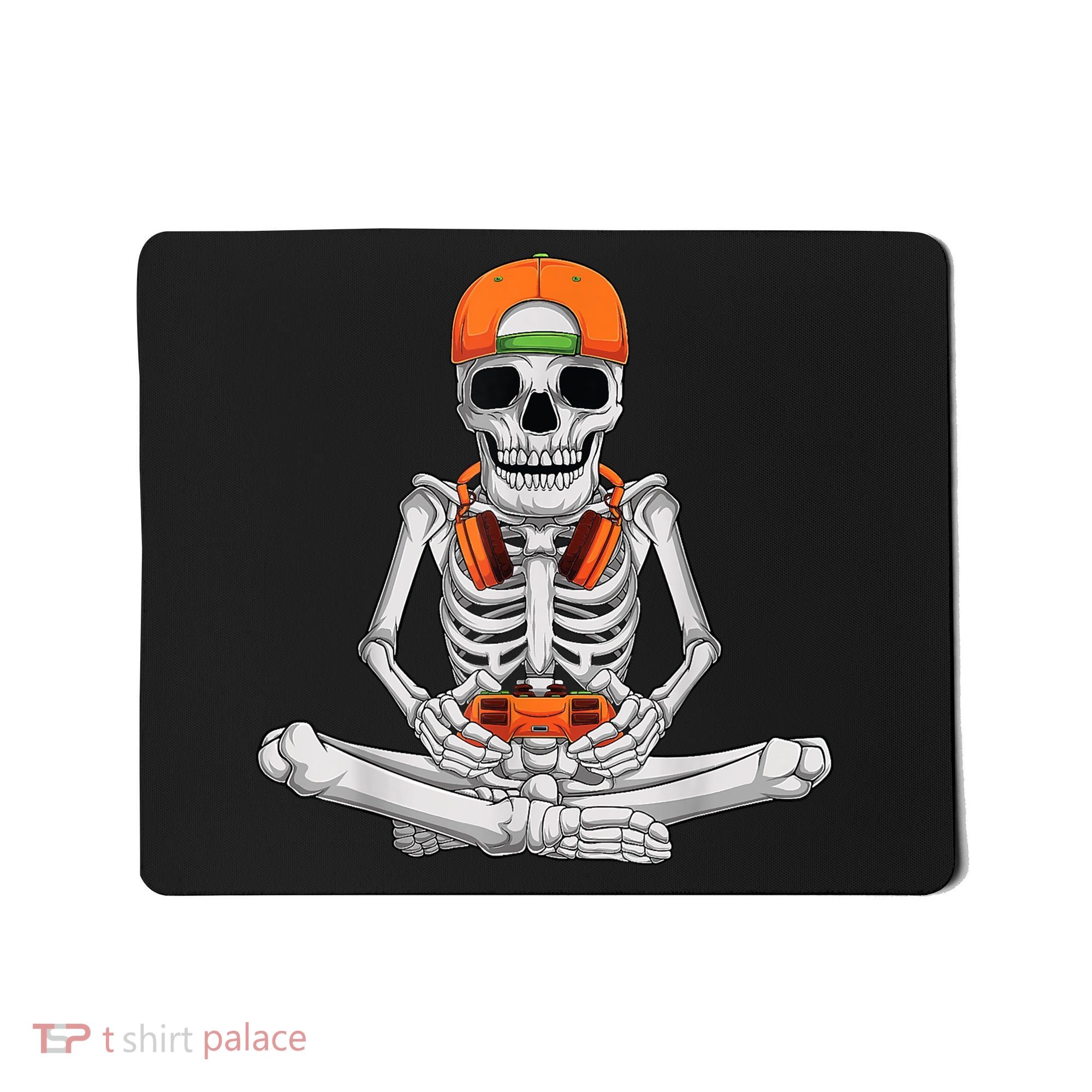 Halloween Skeleton Gamer Video Gaming Boys Mousepad