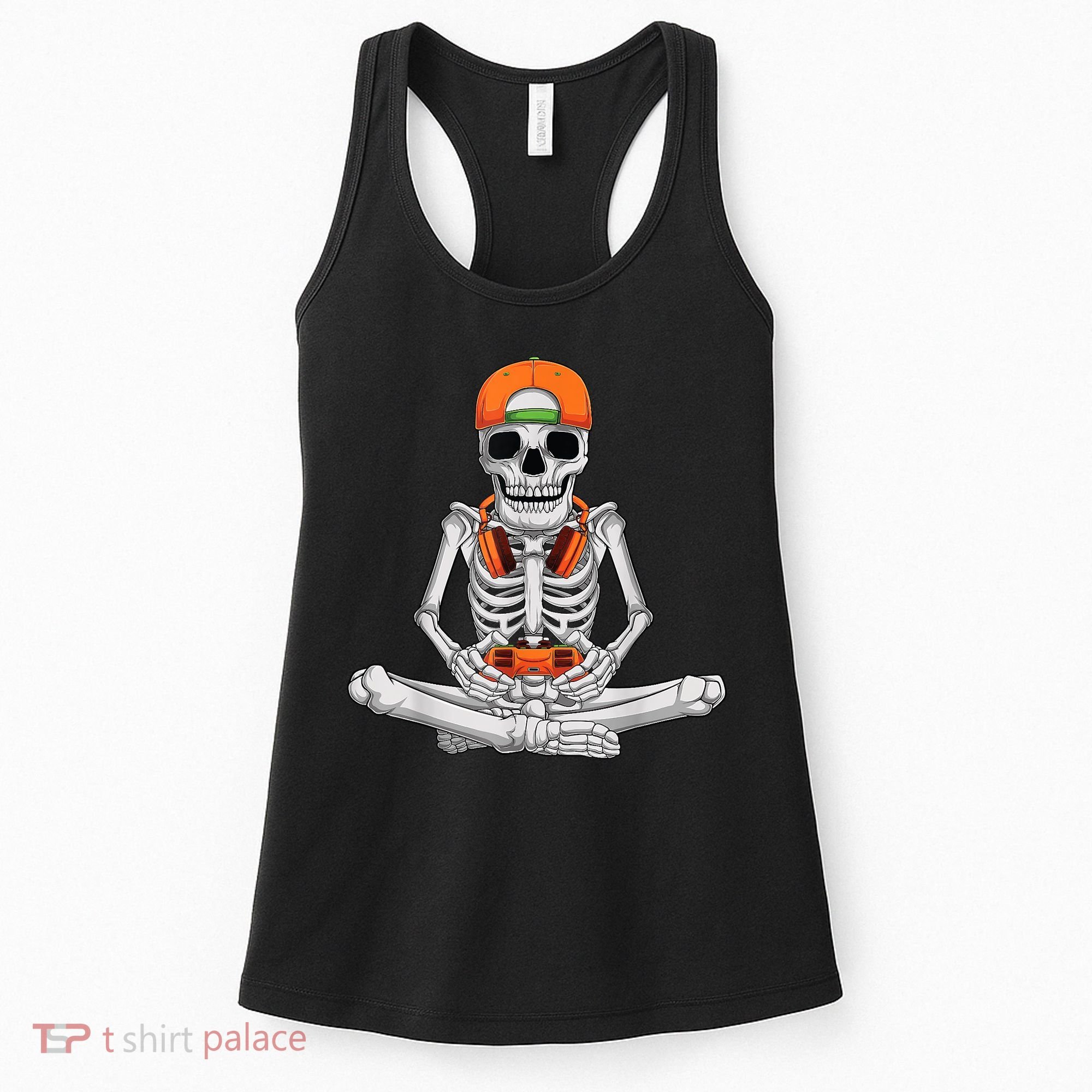 Halloween Skeleton Gamer Video Gaming Boys Women's Tank Top