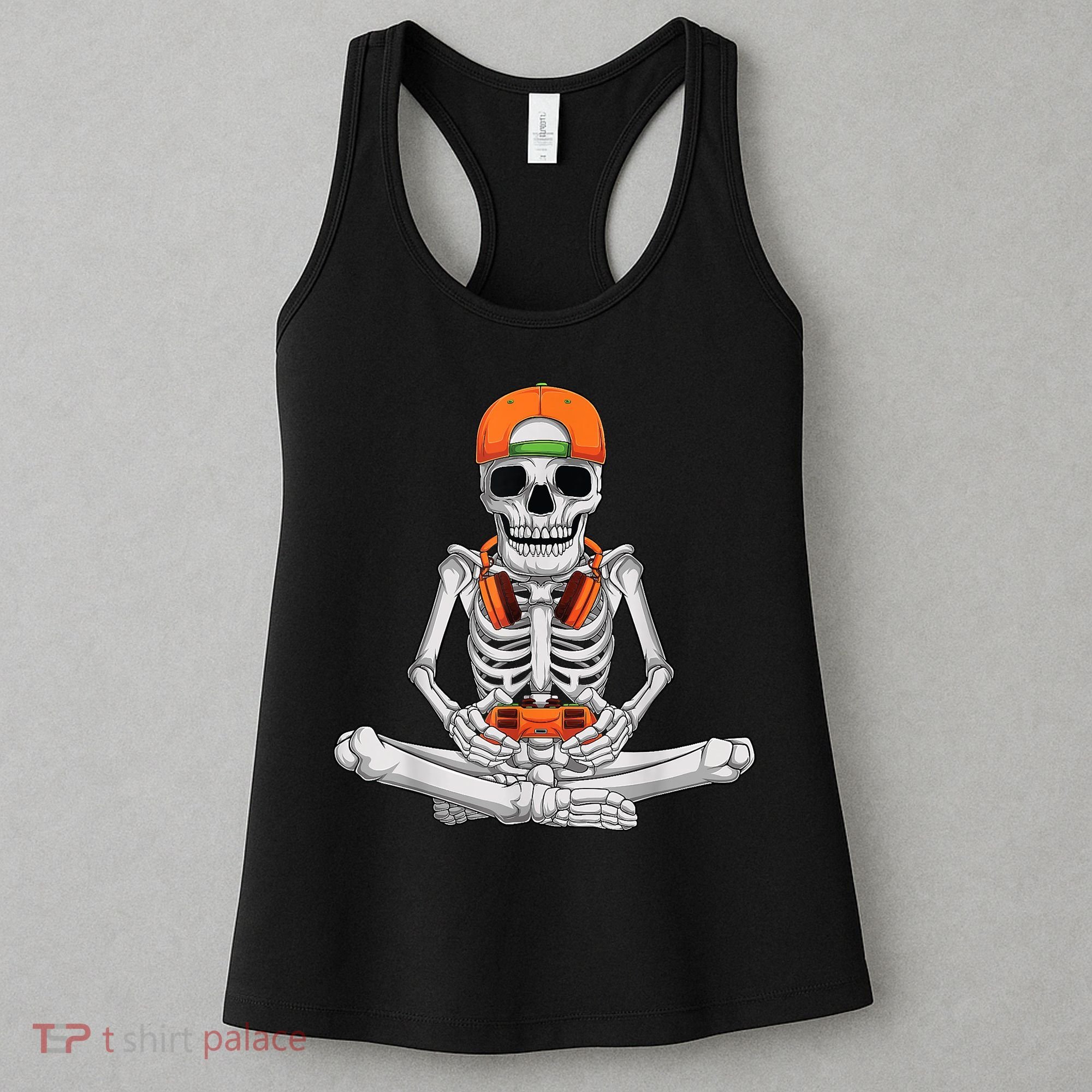 Halloween Skeleton Gamer Video Gaming Boys Women's Tank Top