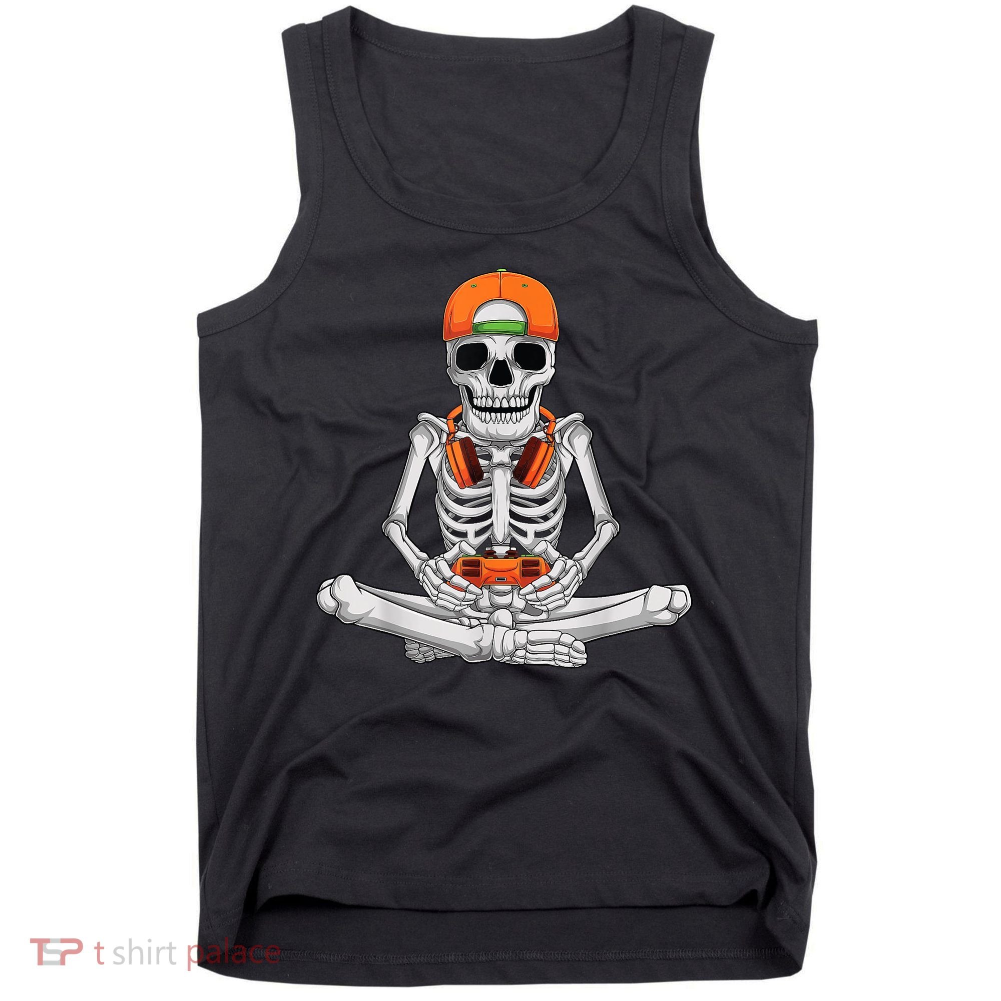 Halloween Skeleton Gamer Video Gaming Boys Tank Top