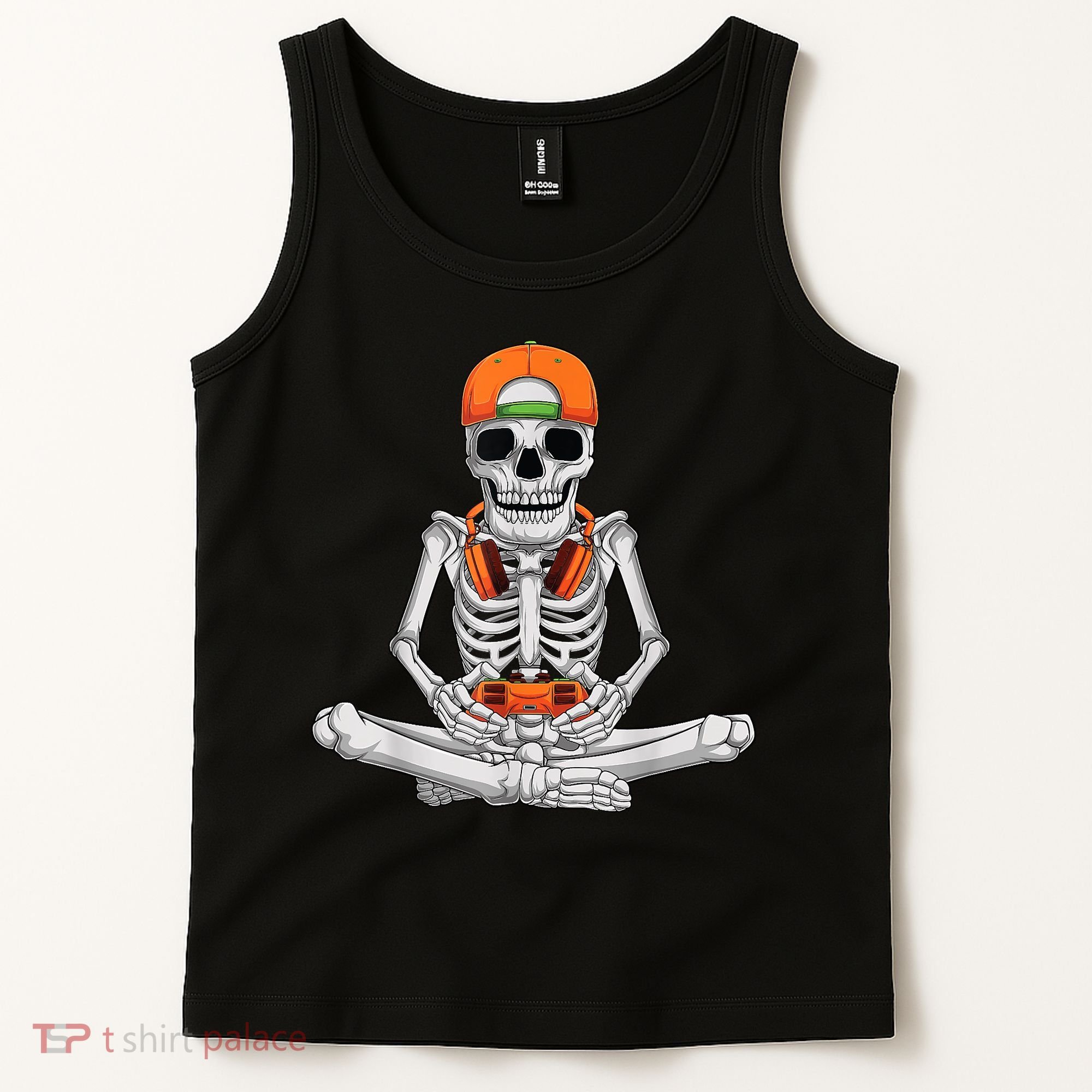 Halloween Skeleton Gamer Video Gaming Boys Tank Top