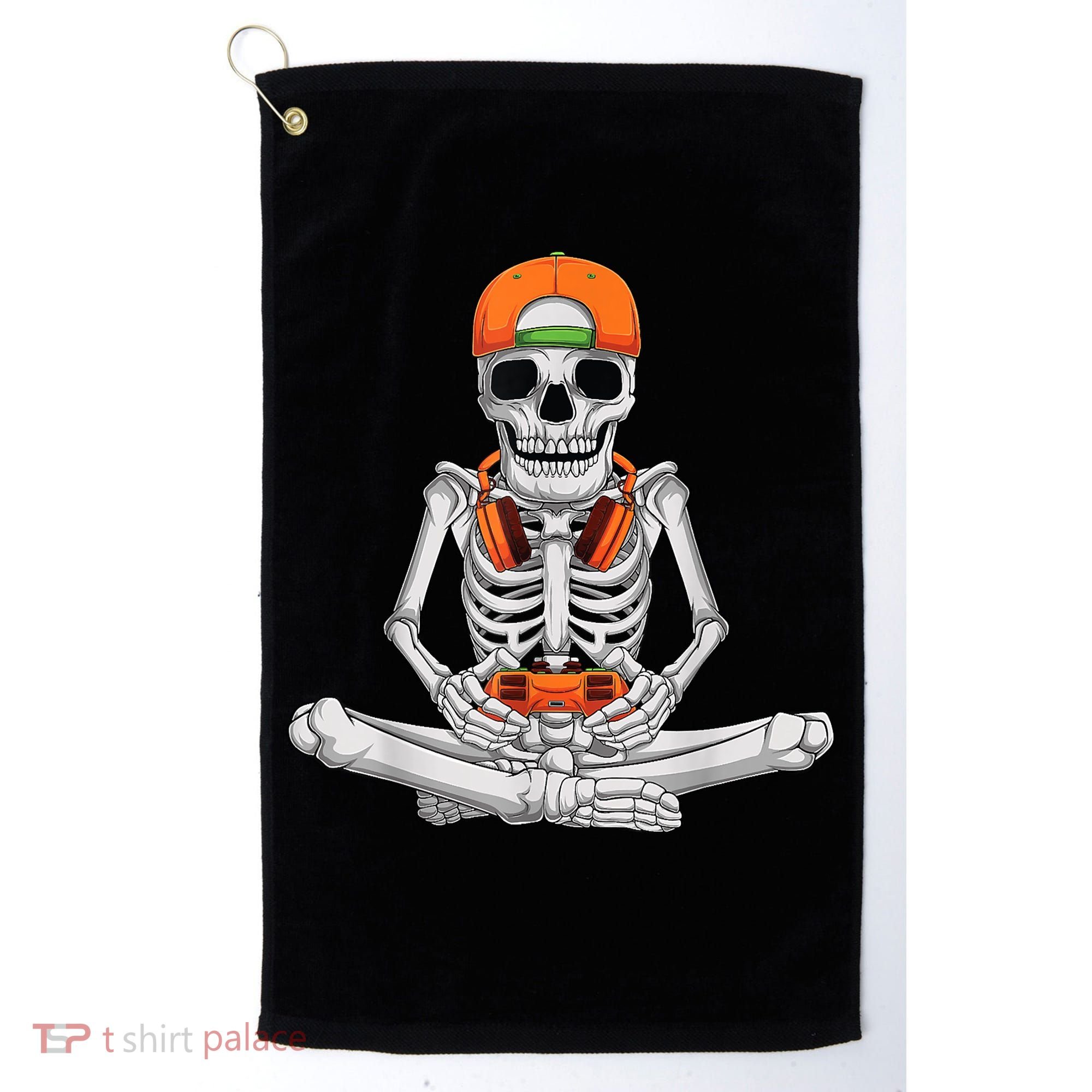 Halloween Skeleton Gamer Video Gaming Boys Golf Towel
