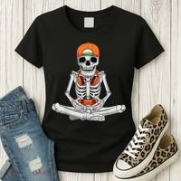 Halloween Skeleton Gamer Video Gaming Boys Women's T-Shirt thumb 3