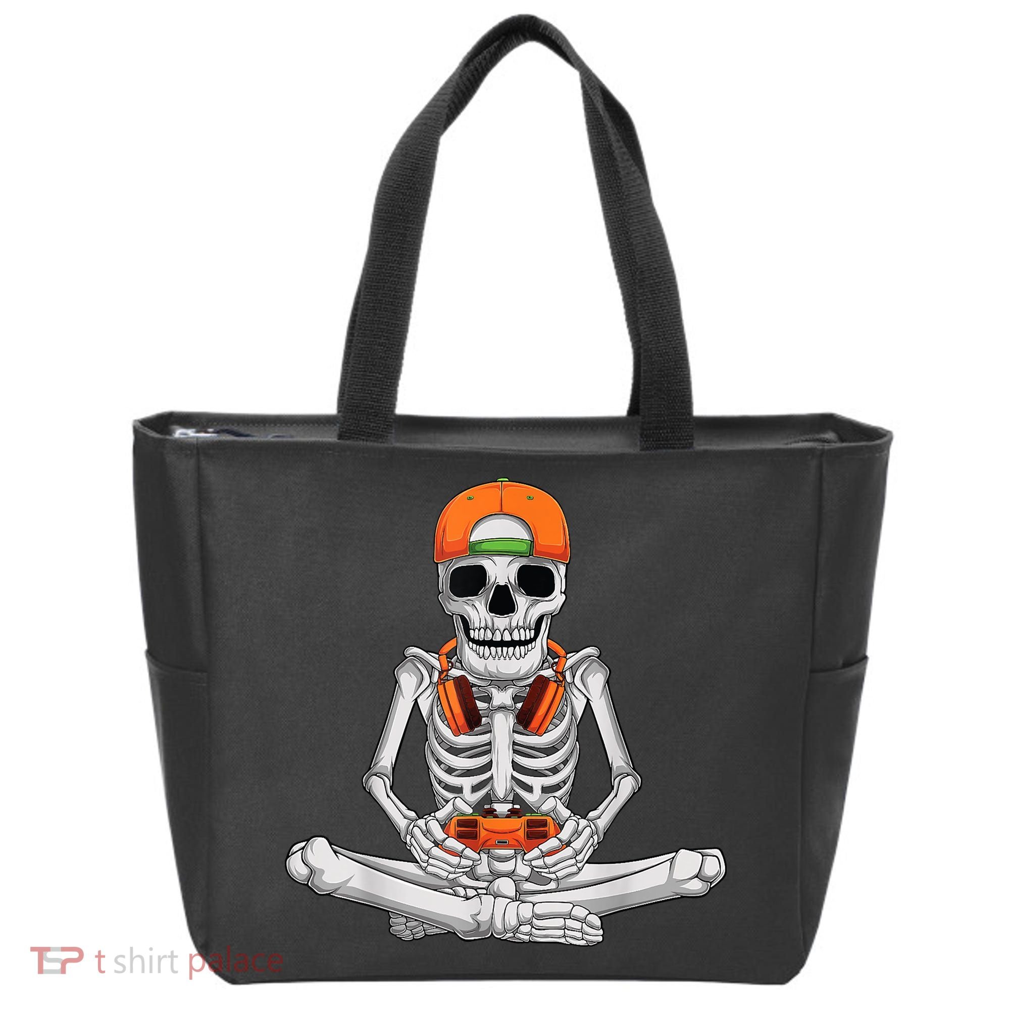 Halloween Skeleton Gamer Video Gaming Boys Tote Bag