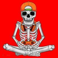 Halloween Skeleton Gamer Video Gaming Boys Santa Hat thumb 1
