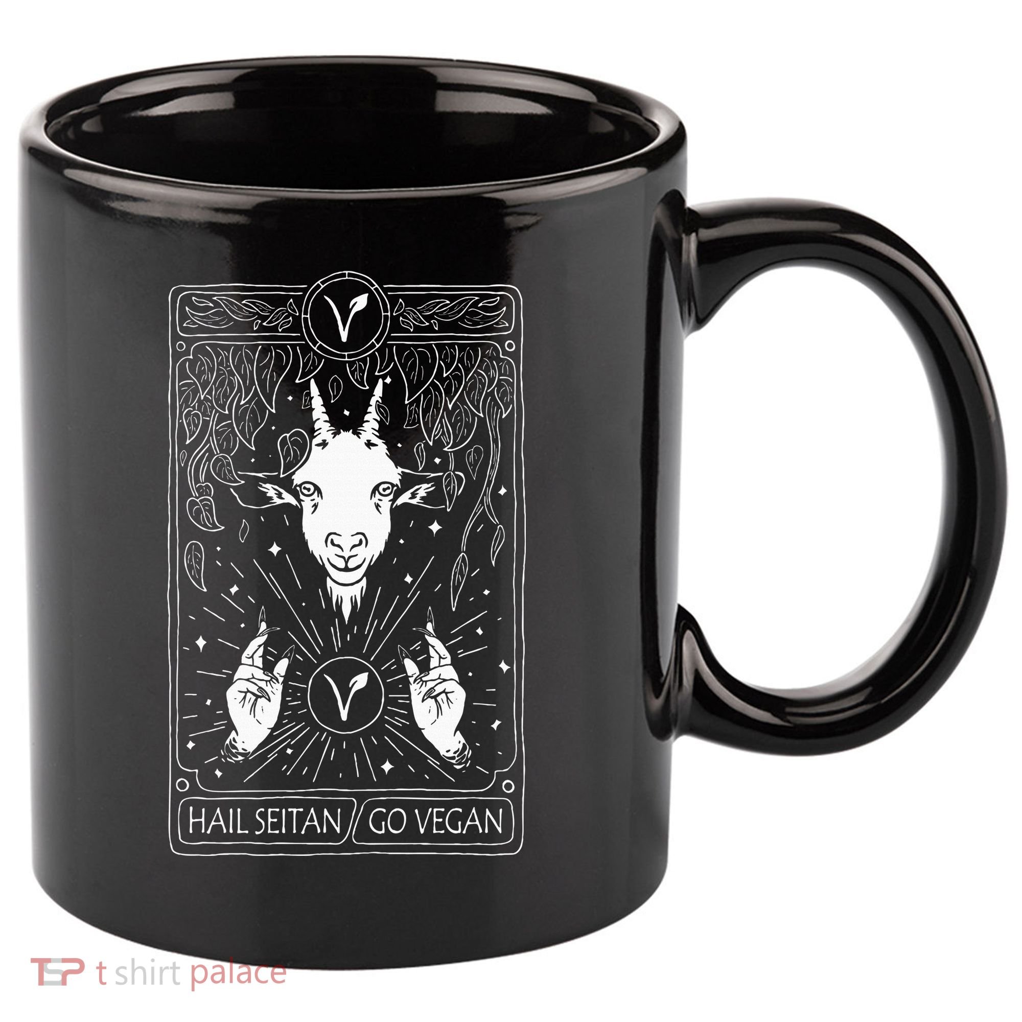 Hail Seitan Go Vegan 11oz C Handle Ceramic Mug