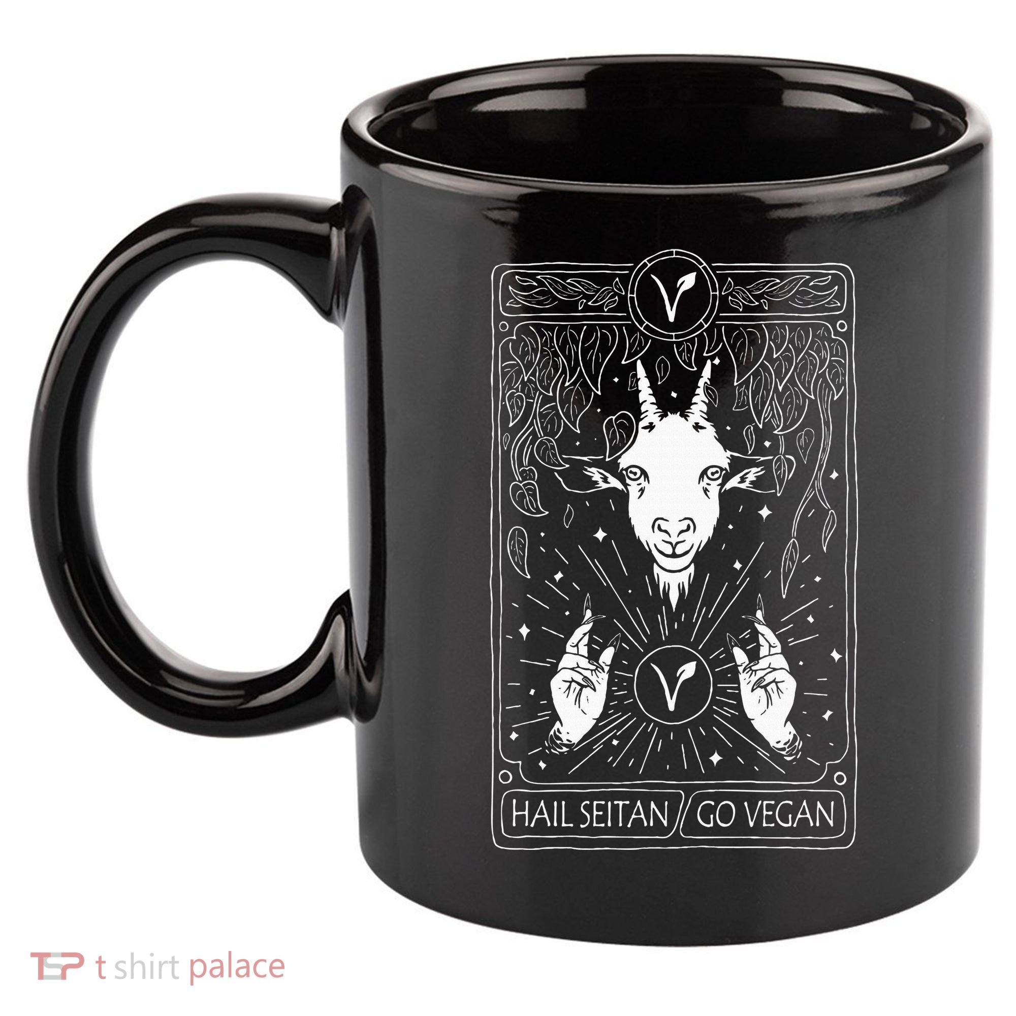 Hail Seitan Go Vegan 11oz C Handle Ceramic Mug