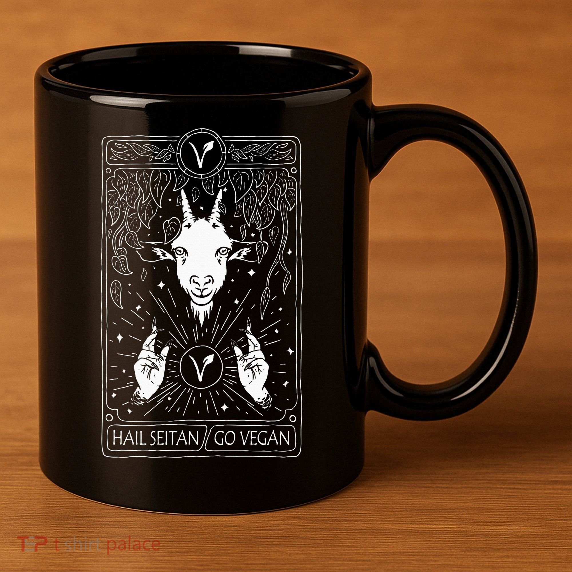 Hail Seitan Go Vegan 11oz C Handle Ceramic Mug