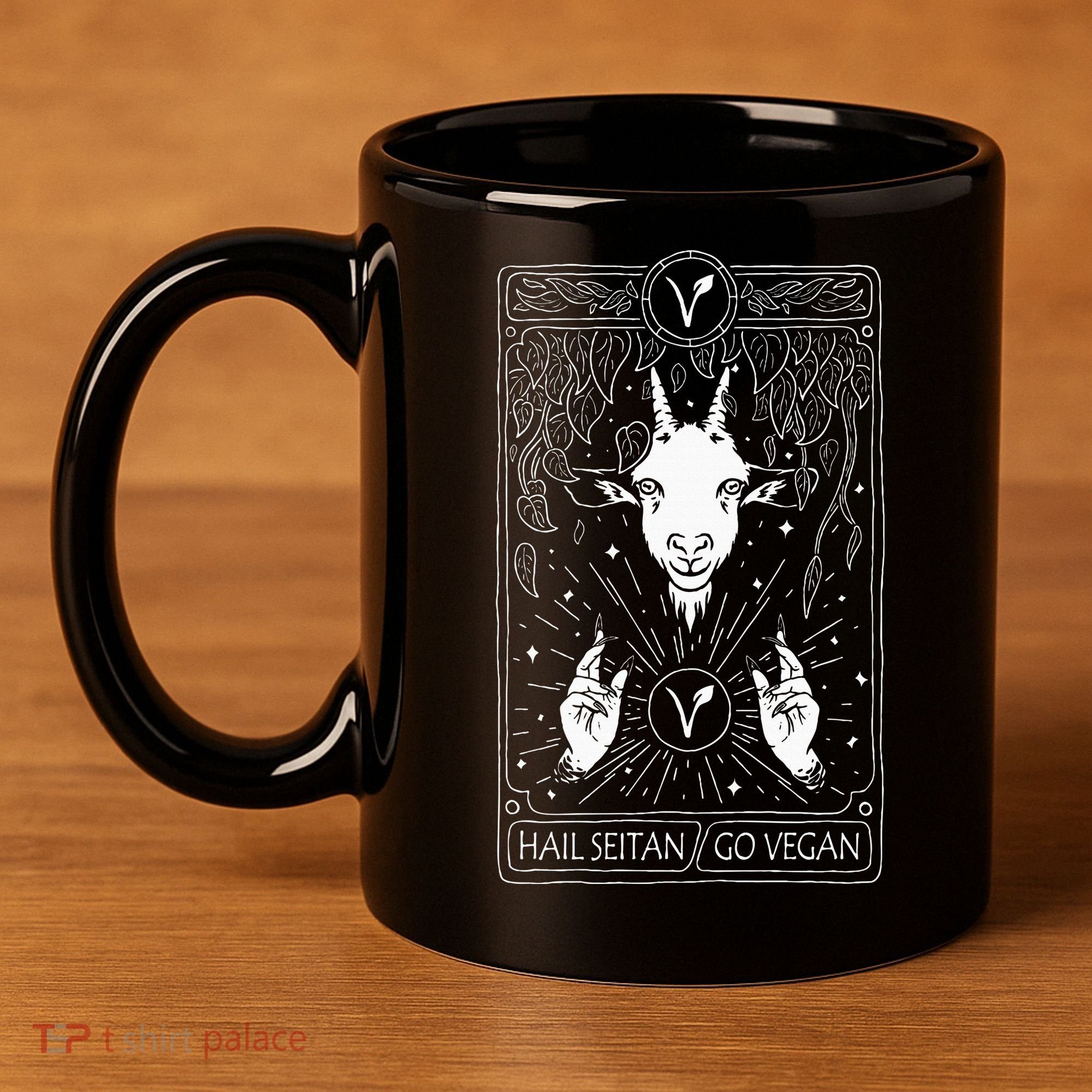 Hail Seitan Go Vegan 11oz C Handle Ceramic Mug