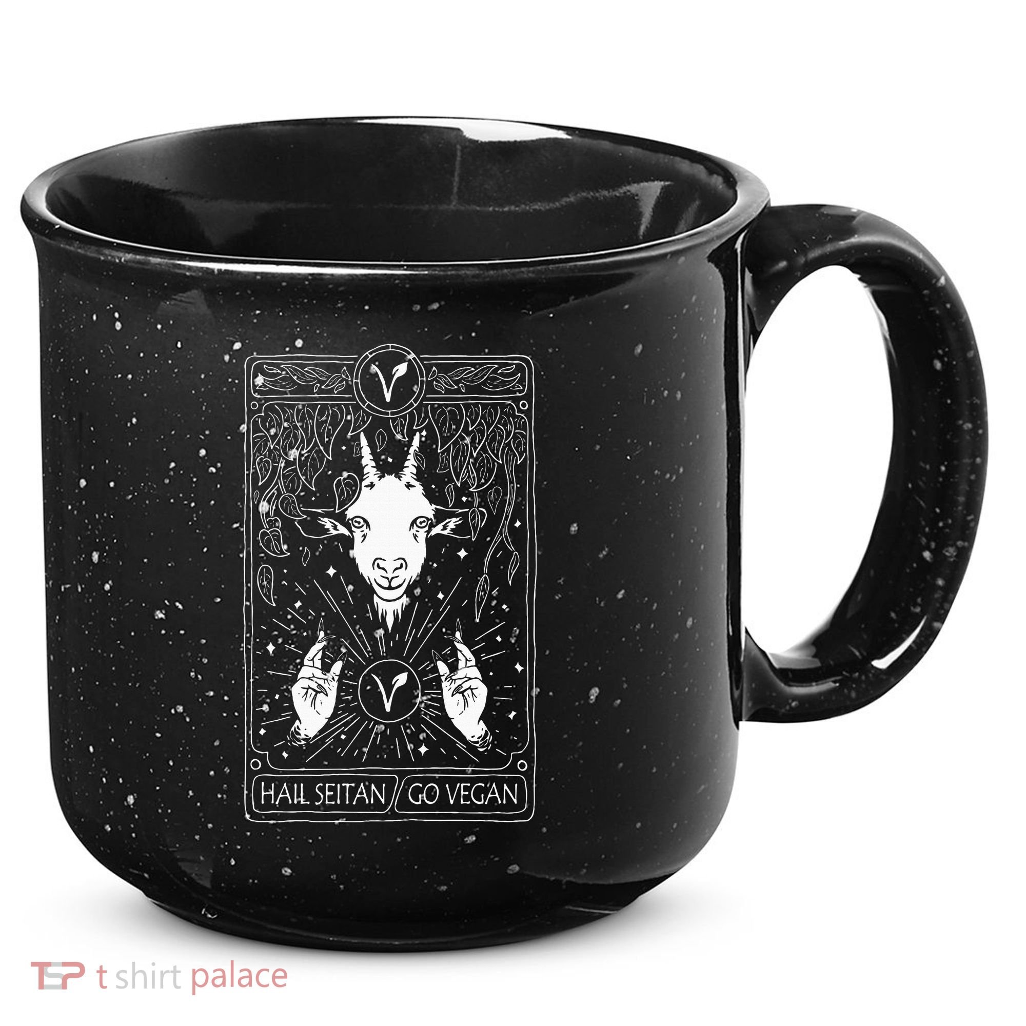 Hail Seitan Go Vegan 15oz Campfire Ceramic Mug