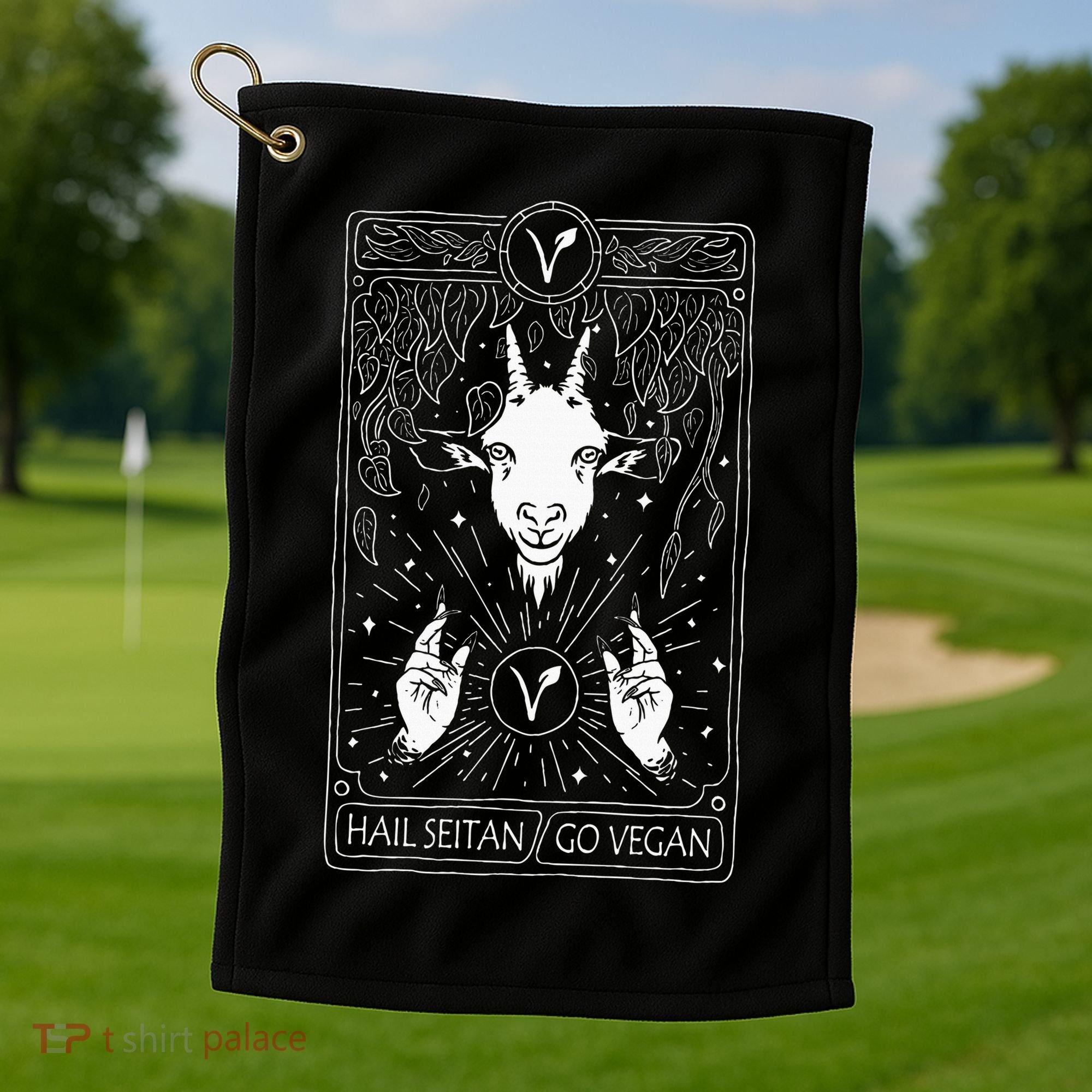 Hail Seitan Go Vegan Golf Towel