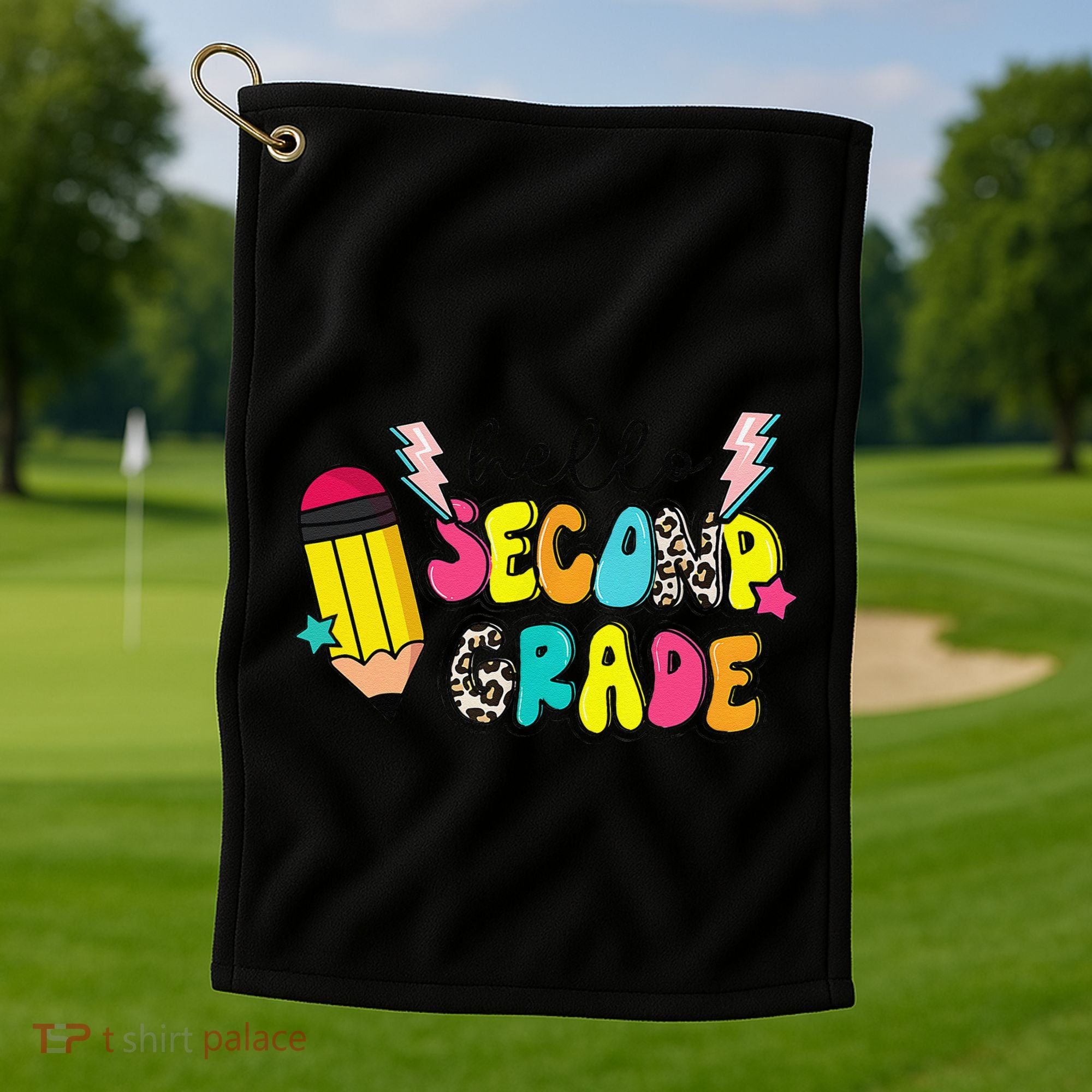 Hello Second Grade Team 2nd Grade Teacher Back To School Golf Towel