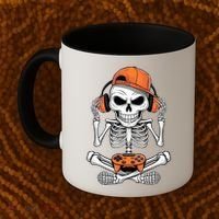 Halloween Skeleton Gamer Video Gaming Coffee Mug thumb 2