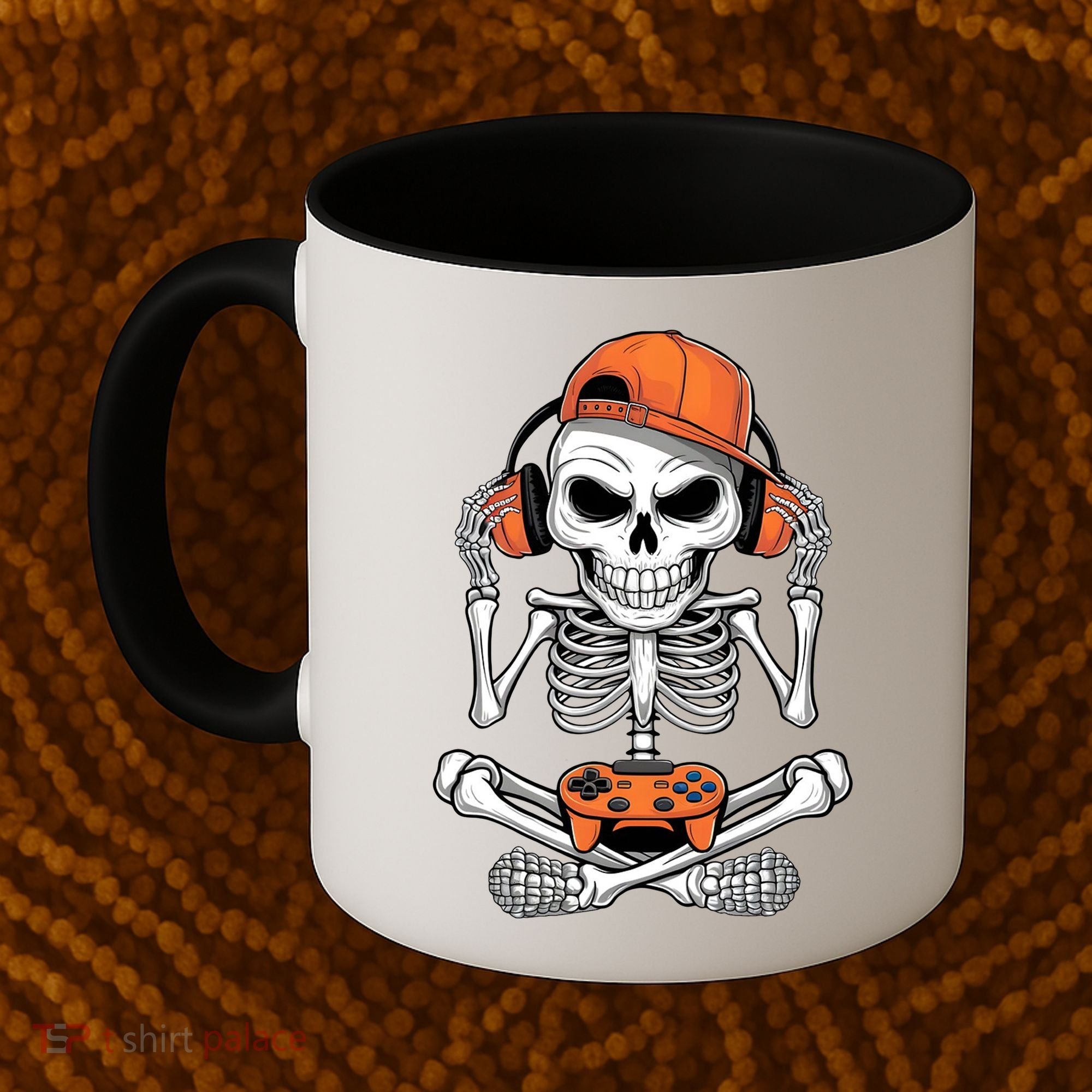 Halloween Skeleton Gamer Video Gaming Coffee Mug