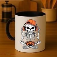 Halloween Skeleton Gamer Video Gaming Coffee Mug thumb 4