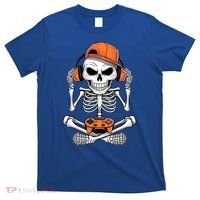 Halloween Skeleton Gamer Video Gaming T-Shirt thumb 0