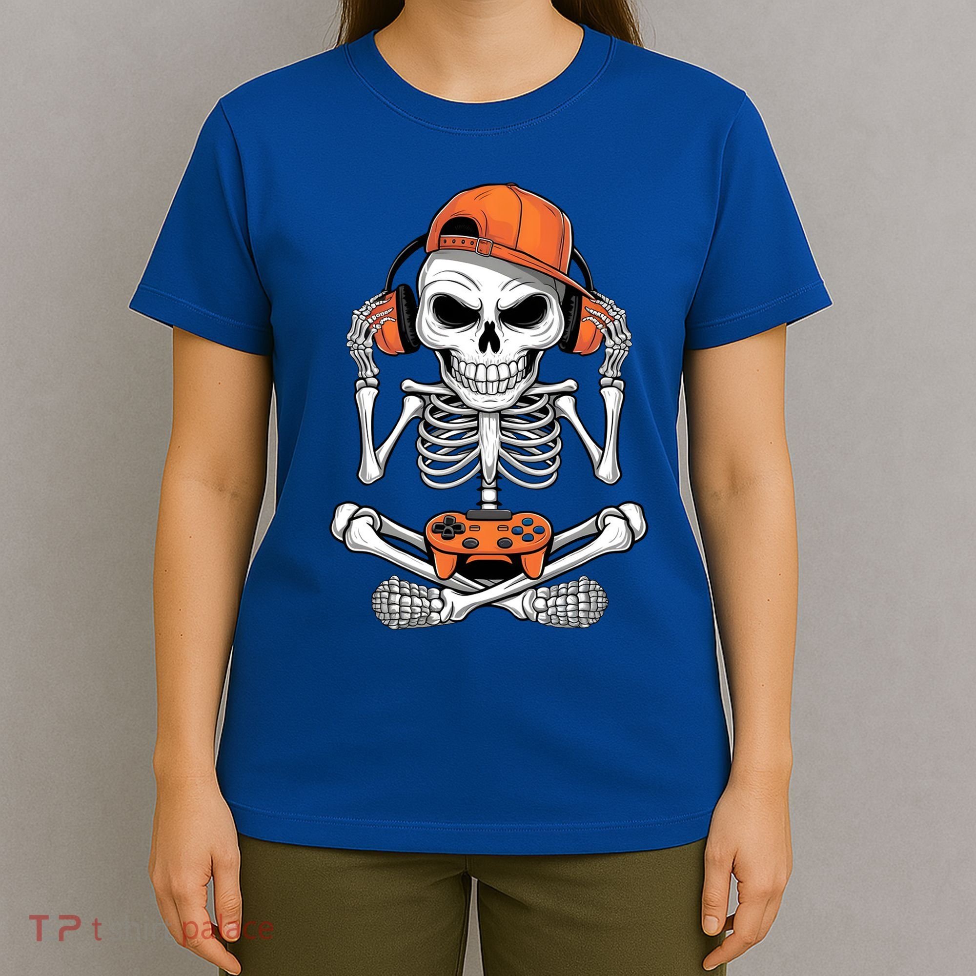 Halloween Skeleton Gamer Video Gaming T-Shirt