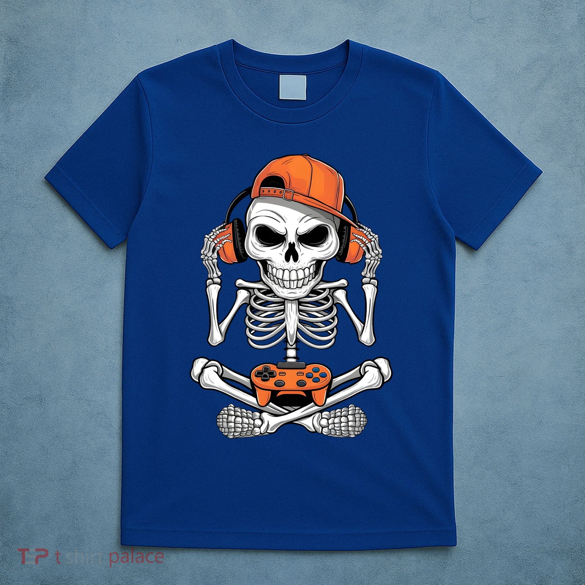 Halloween Skeleton Gamer Video Gaming T-Shirt