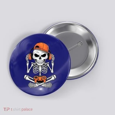 Halloween Skeleton Gamer Video Gaming Button